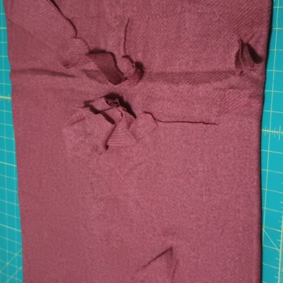 70s VTG 1yd+ Wool Woven Fabric Twill Harvest Red Orange